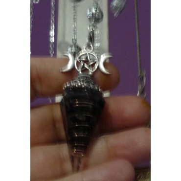 Triple Moon Siyah Obsidyen Orgonit Sarkaç