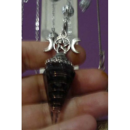 Triple Moon Siyah Obsidyen Orgonit Sarkaç