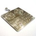Büyük Kare Kolye - 4cm  925 ayar Gümüş